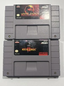 Mortal Kombat 1 & 2 Super Nintendo SNES Original Authentic Tested Working! - Picture 1 of 3
