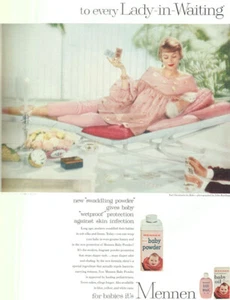 Mennen Pregnant Lady in Waiting White Cat Babs Sari Chemisette 1959 Magazine Ad - Picture 1 of 2