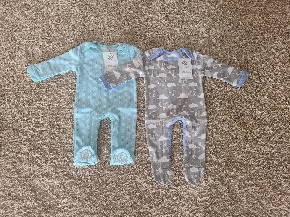 Baby Sleepers Set of 2 NWT 100% Organic Cotton 12-18 Months FREE SHIPPING - Image 1 of 1