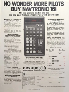 Computadora de navegación SEC Navtronic 16 aprobado por examen de la FAA anuncio impreso vintage 1979 - Imagen 1 de 4