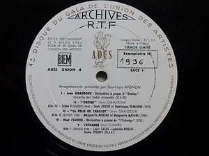 Gala union des artistes Archives RTF LOUIS JOUVET PAUL CLAUDEL GB SHAW J. MOREAU - Picture 1 of 2