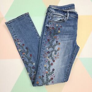 Driftwood Audrey Strawberry Floral Embroidered Jeans Size 27 Classic Fit