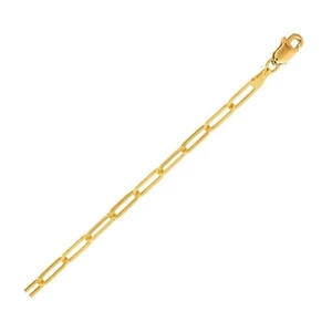 14K Yellow Gold Lite Paperclip Anklet (3.2mm) - Picture 1 of 2