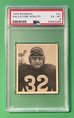 1948 BOWMAN FOOTBALL SALVATORE ROSATO #31 PSA 6 EX-MT REDSKINS - Image 1 of 2