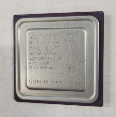 AMD K6-2/500AFX CPU Super Socket7 500MHz 2V x86 32bit Processor Low Voltage - Image 1 of 3