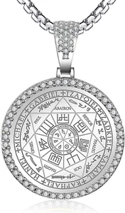 Collar de San Miguel Para Hombres Sello de Los 7 Arcangeles Colgante Protector - Imagen 1 de 9