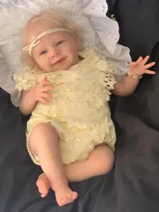 19in Newborn Baby Doll sebastian Reborn Baby Handmade 3D Skin Rooted Blond Hair - Picture 1 of 6