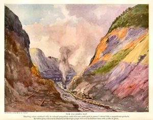 Panama Canal Illustration " The Culebra Cut " 1913 - Picture 1 of 1