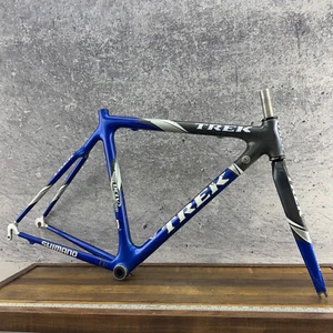 Trek OCLV 120 Carbon Fiber Frame Set 54 cm USA 700c Blue Aero Vintage 130 mm - Picture 1 of 20