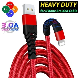 Für iPhone Ladekabel Robust Geflochten USB Ladekabel Daten Sync 1M 2M 3M - Bild 1 von 17
