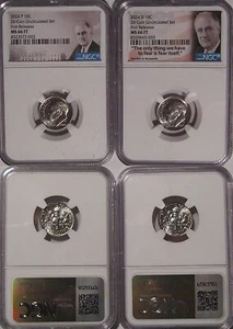 2024 P & D Roosevelt Dime 2 Coin Set 10c NGC MS 66 FT Full Torch FIRST RELEASES - Picture 1 of 2