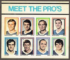 1972-73 Eddie Sargent NHL Sticker Album Back Cover,Rod Gilbert,Syl Apps,Bob Baun