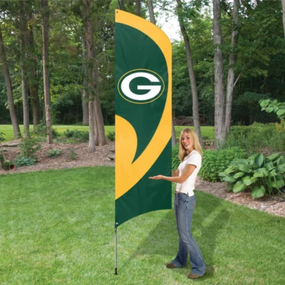 BANDERA DEL EQUIPO DE LOS GREEN BAY PACKERS 8,5 PIES DE ALTURA 11,5' BANDERA DE POSTE 8 1/2' Foto 1 de 4