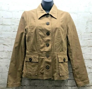 Tribal Stretch Womens  Size 8 Brown Button Down Collared Stretch Blazer Jacket - Picture 1 of 7