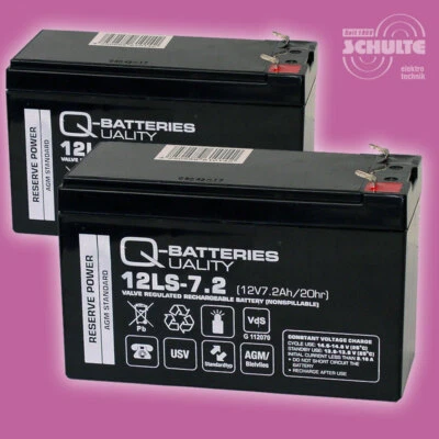 QUALITY-BATTERIES Q-BATTERIES Ersatz-Akkus Batterien für Treppenlift Minivator 1000, 2 x 12V 7.2Ah VdS