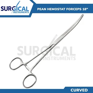 18" Curved Hemostat Forceps Locking Clamps - Stainless Steel German Grade - Picture 1 of 8