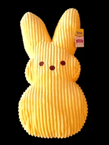 Easter Plush Bunny Peeps by Dandee LARGE 17” Yellow Ribbed Rabbit 2024 - Picture 1 of 8