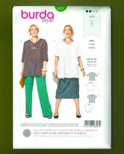 Blusa pulóver holgada para mujer/túnica patrón de costura (tallas 20-34) Burda 6307 - Imagen 1 de 3