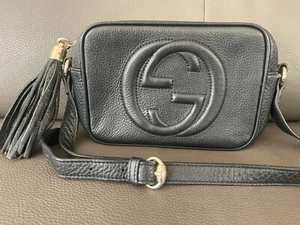 Disco Soho Crossbody Gucci Black Leather purse bag two way - Picture 1 of 15