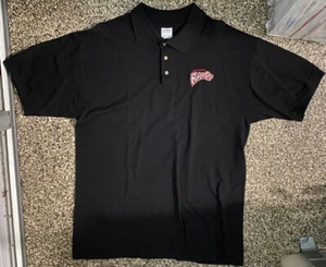 Vintage Embroidered Black Sacramento River Cats Red Polo Shirt Mens Size Large - Picture 1 of 4