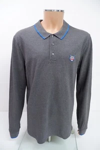 Kenzo Mens Collared Polo Top Size XL Grey Long Sleeve Logo - Picture 1 of 10