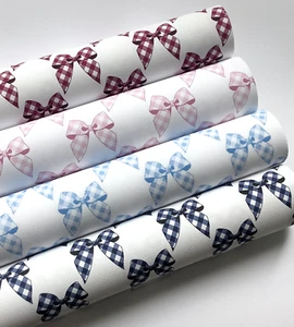 PACK DE 4 HOJAS DE TELA IMPRESAS EN LONA CON LAZOS GINGHAM PARA HACER LAZOS PARA EL CABELLO - Imagen 1 de 1