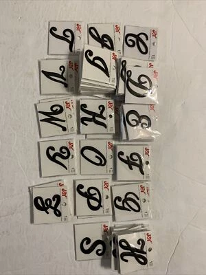 Joy Iron-On Embroidery. Letter Assortment Black.  Size 1.5 inch. - Image 1 of 2