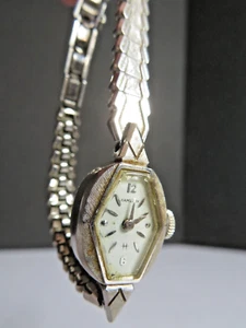 VINTAGE Hamilton®  *VIDEO* 0.6oz Womens Watch 10K White Gold Filled D&A Bracelet - Picture 1 of 17