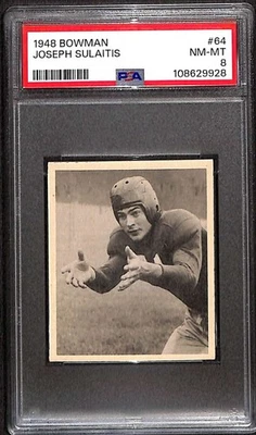 1948 Bowman #64 Joseph Sulaitis RC PSA 8 NMMT C97636 - Image 1 of 3
