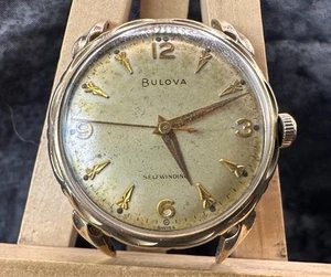 Reloj Bulova Clipper vintage cuerda automática oro laminado 10K funcionando - Imagen 1 de 4