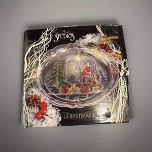 Beautiful Crystal Clear Studios 1992 Christmas 14" Round Platter Hand Painted - Picture 1 of 12