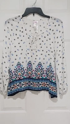 Justice Long Sleeve  Blouse Floral Girls Size 16 - Image 1 of 4