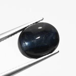6.29 Ct Premium Perfect Oval 11.4 x 9.5 MM 100% Natural Black Australia Sapphire - Picture 1 of 5
