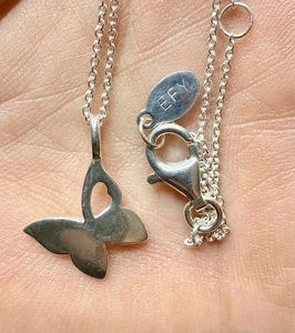 Collar Colgante Mariposa Plata Esterlina 925 EFYTAL con Recorte Corazón + Caja - Imagen 1 de 6