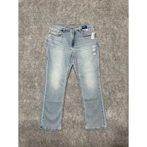 New Old Navy Flex Men's Straight Jeans Size 36x30 Blue Light Wash Denim - Picture 1 of 10