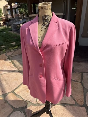 Stunning Vintage Pink Giorgio Armani Le Collezioni 100% Virgin Wool Blazer  - 14 - Image 1 of 4