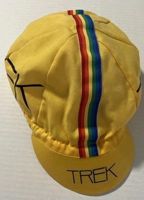 Sombrero de Ciclismo Trek Años 70 80 Rayas Carrera Bicicleta Tour EE. UU. Amarillo Foto 1 de 4