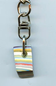 Fordite Keychain - Premium Fordite - 21.06mm x 12.44mm x 7.2mm (2914) - Picture 1 of 5