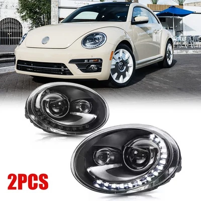 2PCS LED Headlight Projector DRL Hi/Low Beam For Volkswagen VW Beetle 2013-2019 - Image 1 of 4