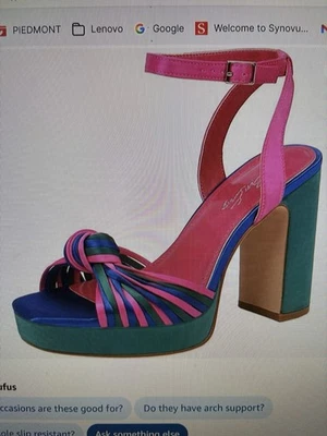 NIB Sun Gurg Strappy Platform Heels Square Open Toe Chunky High Heels Size 9 - Image 1 of 4