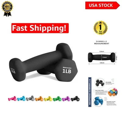1Lb Hexagonal Neoprene Dumbbells Set for Home Gym – Versatile Weight Training - Image 1 of 4