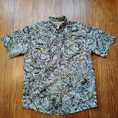 Camisa masculina Brush Country XL verde leve ventilada camuflagem caça pesca - Imagem 1 de 4