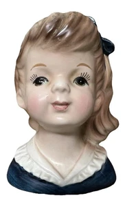 VTG 50s/60s Enesco Young Lady Girl Ceramic Flower Vanity Head Vase E-4095 READ - Picture 1 of 8
