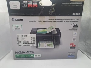 New Canon PIXMA MX492 Wireless Print Copy Scan Fax All-in-One Printer - Picture 1 of 7