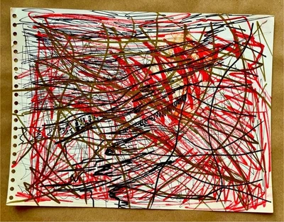 Pintura Abstracta Moderna Graffiti Arte Cubismo Expresivo Crudo Original Psicodélico Foto 1 de 4