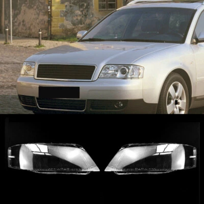 Left Right Side Transparent Headlight Lens Housing Fit For Audi A6 S6 1998-2001 - Image 1 of 4