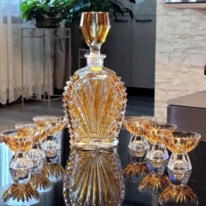 Kristall Glas Karaffen Set mit 6 Gläser. Original Etikett. - Bild 1 von 22