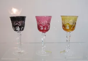 3 Römer Überfang Likörglas Nachtmann gelb himbeere rot - Bild 1 von 3