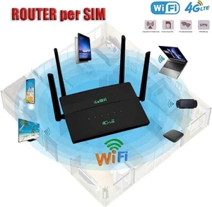 MODEM ROUTER WIRELESS 4G LTE 2.4GHZ 300MBPS 4 ANTENNE CON 1 SLOT NANO SIM - Foto 1 di 4