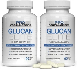 Ultra-Potent Glucan Elite 85% Beta 1,3D Glucan – 120 Capsules for Immune Health - Picture 1 of 7
